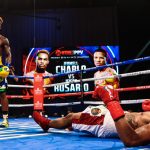 Jermell Charlo was in imperious form to knock down and stop Jeison Rosairo becoming unified champion Photo Credit: Amanda Westcott / Showtime