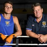 Davey alongside trainer Henry Wharton, a former three-time world title challenger