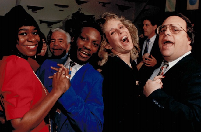 Kathy and late husband Danny, alongside Pernell Whitaker and his spouse Photo Credit: Main Events