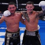 Edwards and Williams embraced at the end after a hard-fought contest Photo Credit: Queensberry Promotions