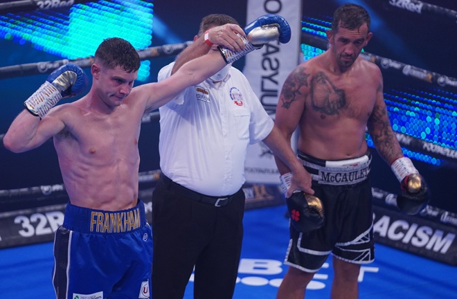 Joshua Frankham won on debut against veteran journeyman Kevin McCauley Photo Credit: Round 'N' Bout Media / Queensberry Promotions