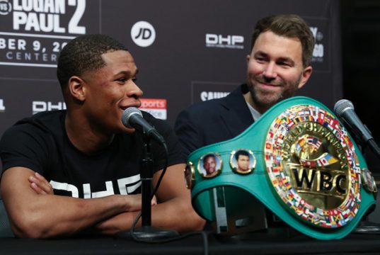Devin Haney is set to defend his WBC Lightweight title against either Gary Russell Jr or Yuriorkis Gamboa in November, Eddie Hearn has confirmed Photo Credit: Matchroom Boxing