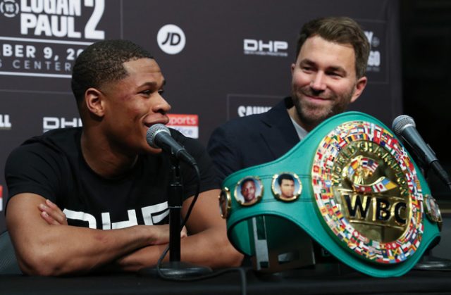 Devin Haney is set to defend his WBC Lightweight title against either Gary Russell Jr or Yuriorkis Gamboa in November, Eddie Hearn has confirmed Photo Credit: Matchroom Boxing