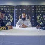 Tyrone McKenna clashes with arch-rival Ohara Davies in the Golden Contract final on Wednesday Photo Credit: Scott Rawsthorne / MTK Global