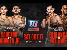 Alex Saucedo meets Arnold Barboza Jr and Edgar Berlanga returns on Vasiliy Lomachenko-Teofimo Lopez bill Photo Credit: Top Rank