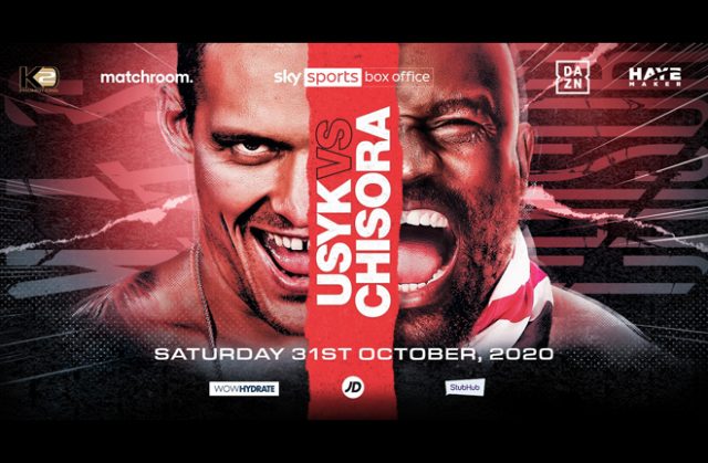 Oleksandr Usyk will finally meet Derek Chisora on October 31 on Sky Sports Box Office and DAZN in the USA Photo Credit: Matchroom Boxing