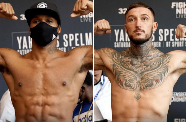 Anthony Yarde and Dec Spelman weighed in ahead of their clash on Saturday night Photo Credit: Queensberry Promotions