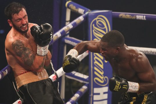 Joshua Buatsi produced an explosive finish to halt Marko Calic in seven rounds on Sunday Photo Credit: Mark Robinson / Matchroom Boxing