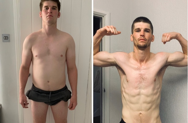 McGowan's body transformation over the course of the year as he started to get his life back on track. Photo Credit: Twitter / @Macaulaymcgowan