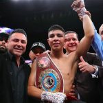 WBO Inter-Continental Middleweight Champion Jaime Munguia (36-0, 29 KOs), after defeating Tureano Johnson (21-3-1, 15 KOs) last night with a 6th round stoppage win.