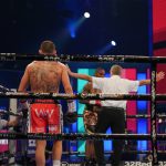 Robinson was unable to beat the count as Williams eased to a first round victory Photo Credit: Round ‘N’ Bout Media / Queensberry Promotions
