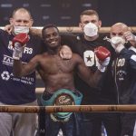Davies could not hide his adulation after beating McKenna on the scorecards Photo Credit: Scott Rawsthorne / MTK Global