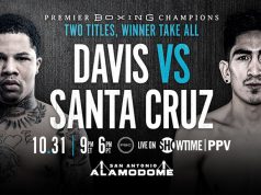 Leo Santa Cruz takes part in a virtual media workout ahead of next Saturday's showdown against Gervonta Davis