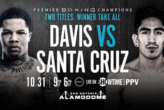 Leo Santa Cruz takes part in a virtual media workout ahead of next Saturday's showdown against Gervonta Davis