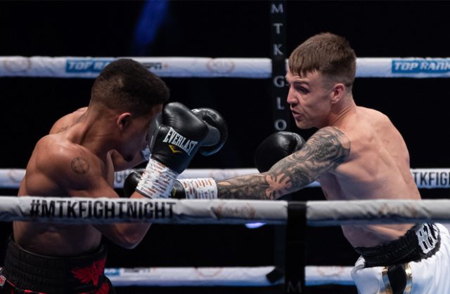 Jay Harris put in a convincing display to beat Marcel Braithwaite on Sunday Photo Credit: Scott Rawsthorne / MTK Global Jay Harris put in a convincing display to beat Marcel Braithwaite on Sunday Photo Credit: Scott Rawsthorne / MTK Global
