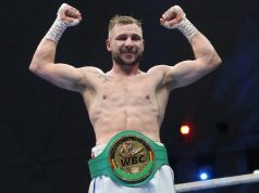Maxi Hughes secured the WBC International crown with a unanimous decision win over Viktor Kotochigov in Dubai Photo Credit: MTK Global