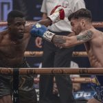Rounds were tight to score with Davies having marginally more success on the inside Photo Credit: Scott Rawsthorne / MTK Global