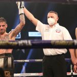 Judge Terry O’Connor delivered a highly-contentious 117-111 score as Ritson emerged victorious Photo Credit: Mark Robinson/Matchroom Boxing