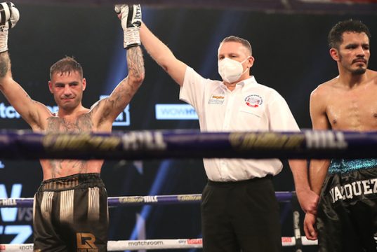 Judge Terry O'Connor delivered a highly-contentious 117-111 score as Ritson emerged victorious Photo Credit: Mark Robinson/Matchroom Boxing