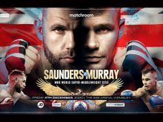 Billy Joe Saunders will make a second defence of his WBO Super Middleweight crown against Martin Murray in London on December 4th