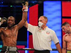 Bentley celebrates after winning the Lonsdale belt and winning his rematch with Heffron Photo Credit: Round 'N' Bout Media/Queensberry Promotions