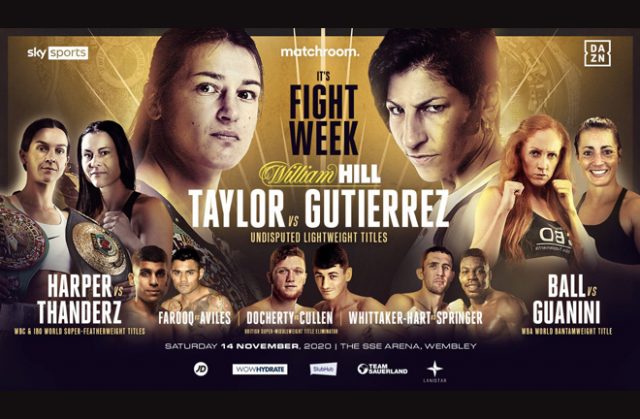 Katie Taylor puts all her Lightweight titles on the line against Miriam Gutierrez at The SSE Arena on Saturday