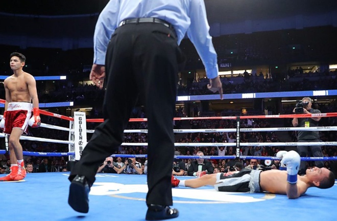 Ryan Garcia stopped Francisco Fonseca in a round in February Photo Credit: Tom Hogan-Hoganphotos/Golden Boy