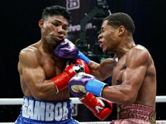 Devin Haney dominated in a victory via Unaimous Decision last night - 118-109, 120-107, 120-107 against Yuriorkis Gamboa in Florida.