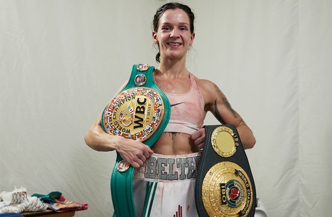 Harper puts her WBC and IBO Super Featherweight world titles on the line Photo Credit: Mark Robinson/Matchroom Boxing