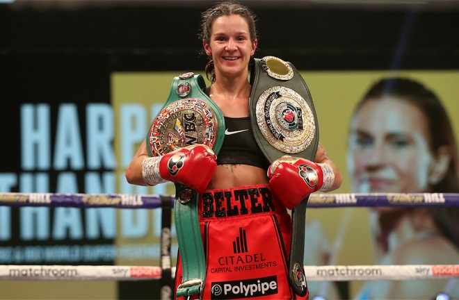 Harper made a successful defence of her WBC and IBO Super Featherweight titles Photo Credit: Mark Robinson/Matchroom Boxing