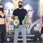 Terri Harper and Katharina Thanderz made weight ahead of their world title clash Photo Credit: Mark Robinson/Matchroom Boxing