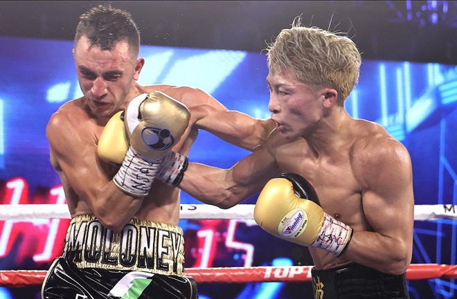 Naoya Inoue retained his unified Bantamweight world titles with a seventh round KO of Jason Moloney in Las Vegas on Saturday Photo Credit: Mikey Williams/Top Rank