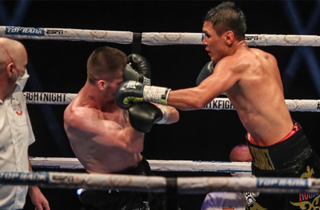 Kulakhmet dominated large parts of his clash with McGowan Photo Credit: Scott Rawsthorne/MTK Global