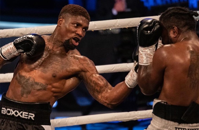 Mikael Lawal remained undefeated with victory over Ossie Jervier Photo Credit: Boxxer