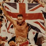 Lewis poses proudly with his British flag