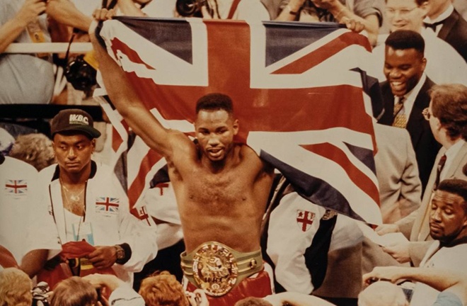 Lewis poses proudly with his British flag