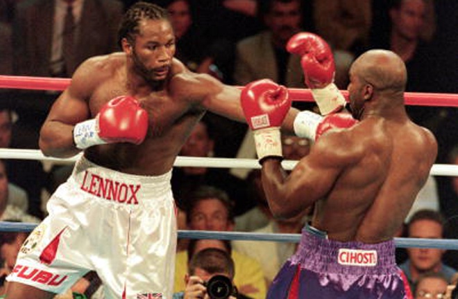 Lewis ensured victory in the rematch over Holyfield Photo Credit: Boxrec