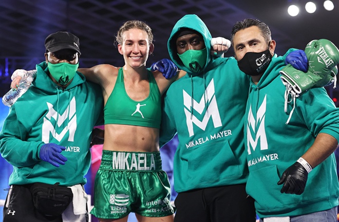 Mikaela Mayer was crowned WBO Super Featherweight world champion Photo Credit: Mikey Williams/Top Rank