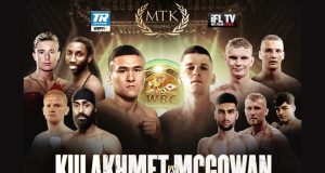 Tursynbay Kulakhmet meets Macaulay McGowan on the latest MTK Fight Night in Wakefield on Wednesday