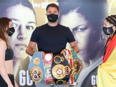 Katie Taylor weighed in for her undisputed lightweight title showdown against Miriam Gutierrez Photo Credit: Mark Robinson/Matchroom Boxing