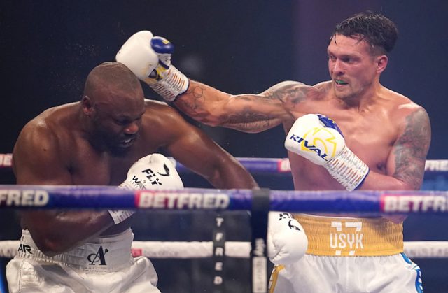Oleksandr Usyk battled past Derek Chisora in London on Saturday Photo Credit: Dave Thompson/Matchroom Boxing