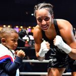 Estelle Yoka-Mossely remained undefeated with a unanimous decision victory over Emma Gongora Photo Credit: Boxing Scene