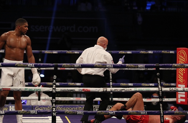 Pulev was stopped in the ninth round with a huge right hand from Joshua Photo Credit: Mark Robinson/Matchroom Boxing