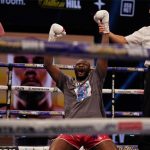 Martin Bakole could not contain his delight after beating Sergey Kuzmin Photo Credit: Dave Thompson/Matchroom Boxing