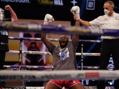 Martin Bakole could not contain his delight after beating Sergey Kuzmin Photo Credit: Dave Thompson/Matchroom Boxing
