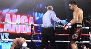 Edgar Berlanga claimed a 16th straight first round knockout Photo Credit: Mikey Williams/Top Rank via Getty Images