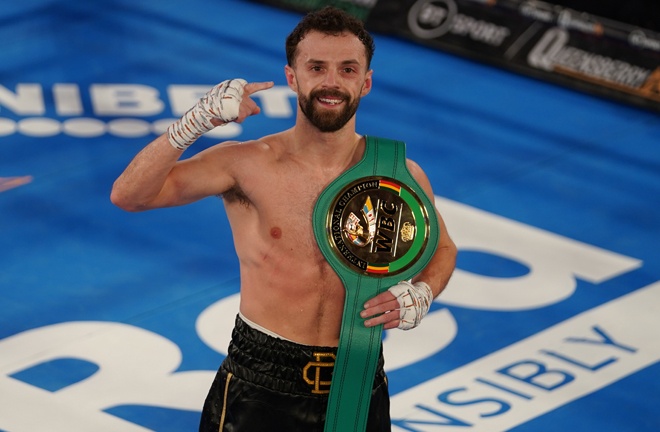 Chris Bourke claimed the WBC International Super Bantamweight title with a second round win over Michael Ramabeletsa Photo Credit: Round 'N' Bout Media/Queensberry Promotions