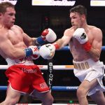 Canelo proved elusive and difficult for Smith to pin down Photo Credit: Ed Mulholland/Matchroom Boxing