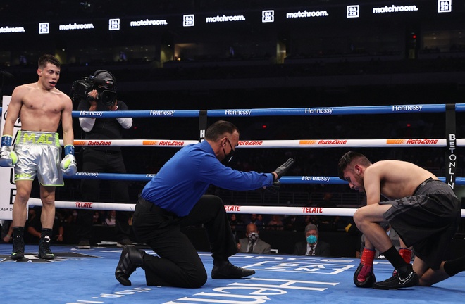 Marc Castro secured a stoppage win on his debut Photo Credit: Ed Mulholland/Matchroom Boxing