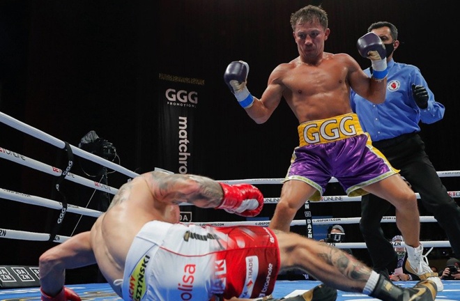 Golovkin knocked Szeremeta down four times before the fight was waved off at the end of the seventh round Photo Credit: Melina Pizano/Matchroom Boxing